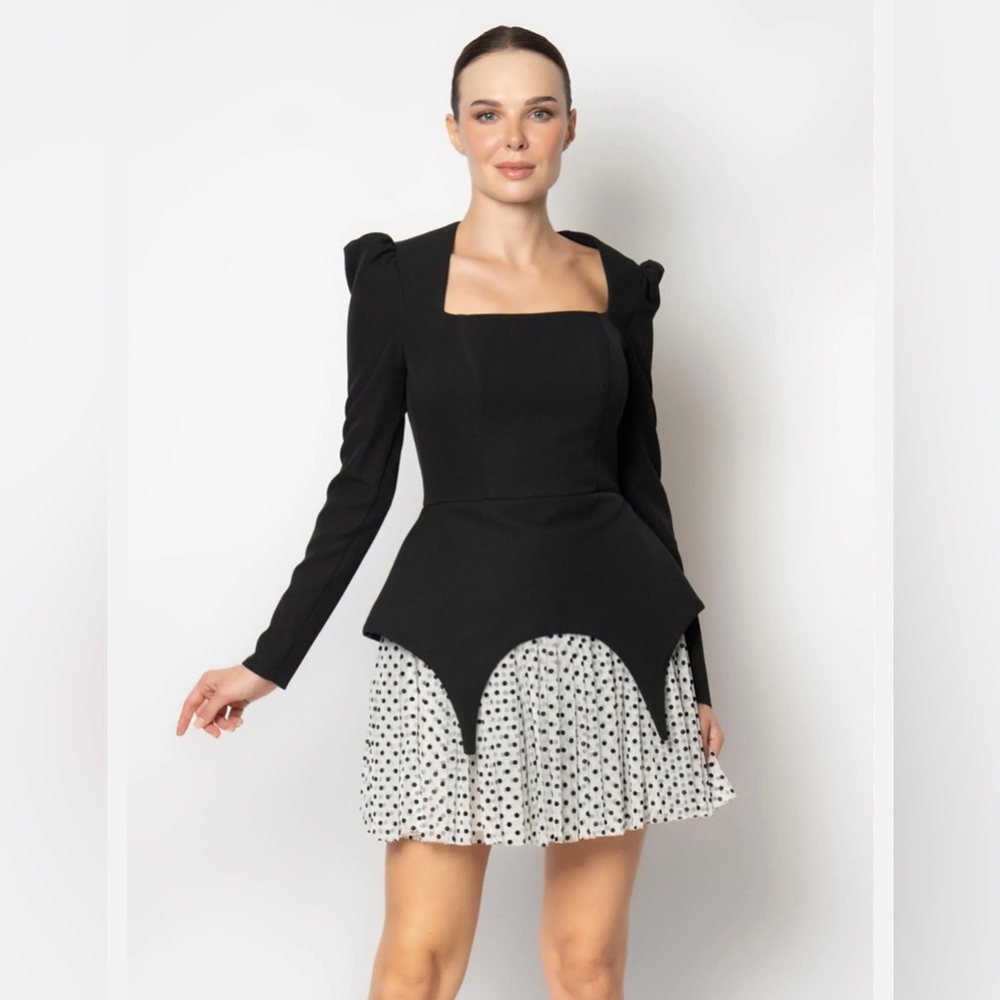 Black and White Polka Dot Women's Dress